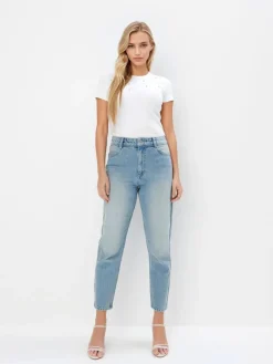 MOHITO T-shirt z bawełną biau0142y Hot