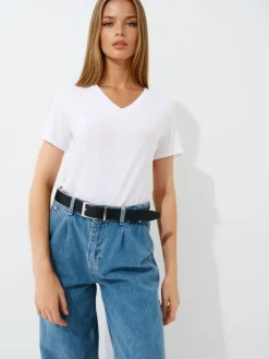 MOHITO T-shirt z dekoltem V biau0142y Discount
