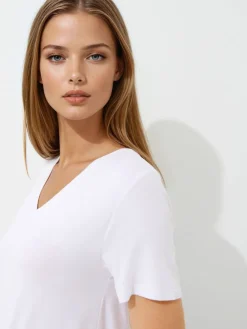 MOHITO T-shirt z dekoltem V biau0142y Discount