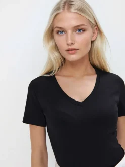 MOHITO T-shirt z dekoltem V czarny Best