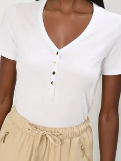 MOHITO T-shirt z dekoltem V biau0142y Online