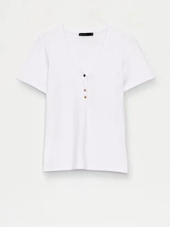 MOHITO T-shirt z dekoltem V biau0142y Online