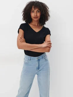 MOHITO T-shirt z krótkim rękawem czarny Online