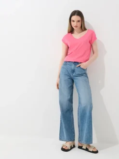 MOHITO T-shirt z krótkim rękawem mocny ru00f3u017cowy Hot