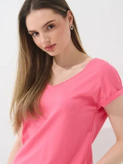 MOHITO T-shirt z krótkim rękawem mocny ru00f3u017cowy Hot