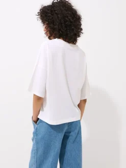 MOHITO T-shirt z letnim nadrukiem kremowy Outlet