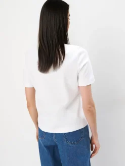 MOHITO T-shirt z merceryzowanej bawełny biau0142y Discount