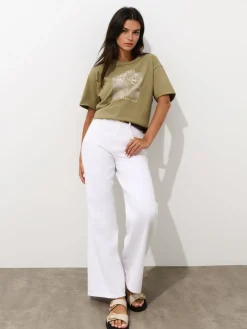 MOHITO T-shirt z nadrukiem oliwkowy Online