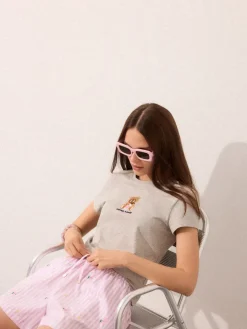 MOHITO T-shirt z nadrukiem misia szary Best