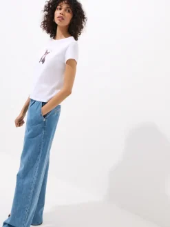 MOHITO T-shirt z nadrukiem pieska biau0142y Best