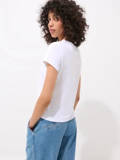 MOHITO T-shirt z nadrukiem pieska biau0142y Best