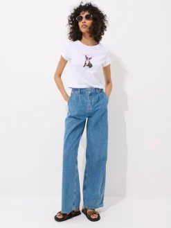 MOHITO T-shirt z nadrukiem pieska biau0142y Discount
