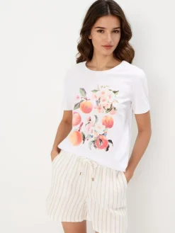 MOHITO T-shirt z nadrukiem zdobiony dżetami biau0142y Hot