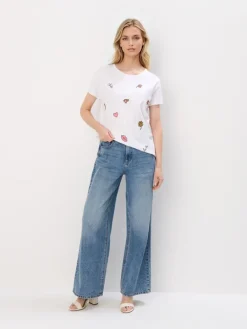 MOHITO T-shirt z naszywkami biau0142y Online