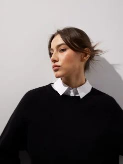 MOHITO Wełniany sweter czarny Fashion