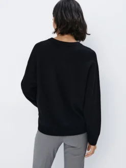 MOHITO Wełniany sweter czarny Fashion
