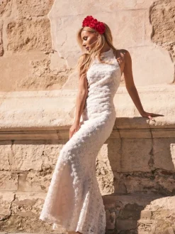 MOHITO Wieczorowa sukienka maxi beu017cowy Hot