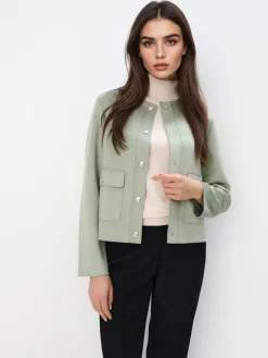 MOHITO Wiosenna zielona kurtka oliwkowy Discount