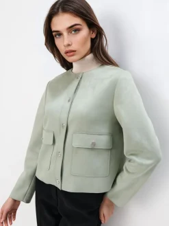 MOHITO Wiosenna zielona kurtka oliwkowy Discount