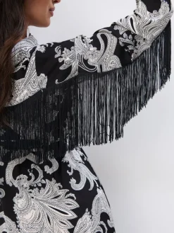 MOHITO Wiskozowa sukienka midi z wiązaniem wielobarwny Sale