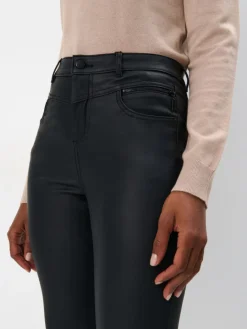 MOHITO Woskowane spodnie skinny czarny Outlet