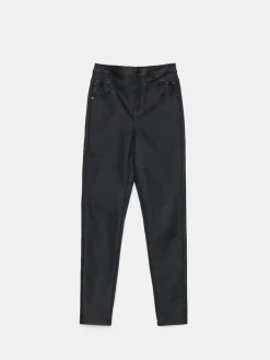 MOHITO Woskowane spodnie skinny czarny Outlet