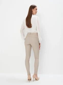 MOHITO Woskowane spodnie skinny beu017cowy Online