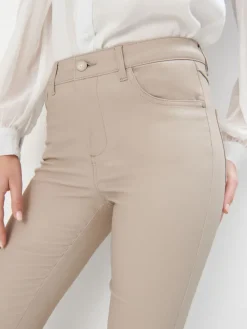MOHITO Woskowane spodnie skinny beu017cowy Online