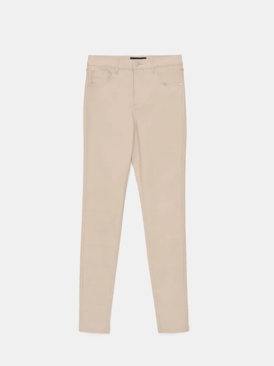 MOHITO Woskowane spodnie skinny beu017cowy Online