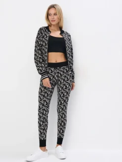 MOHITO Wzorzysta bluza z zamkiem bru0105zowy Online