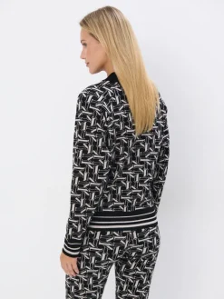 MOHITO Wzorzysta bluza z zamkiem bru0105zowy Online