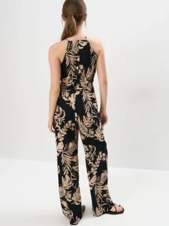 MOHITO Wzorzysty kombinezon z wiskozą czarny Fashion