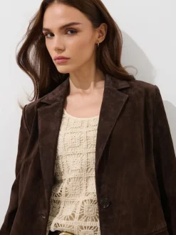 MOHITO Zamszowa marynarka oversize bru0105zowy Sale