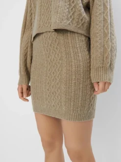 MOHITO Zielona swetrowa spódnica mini khaki Best