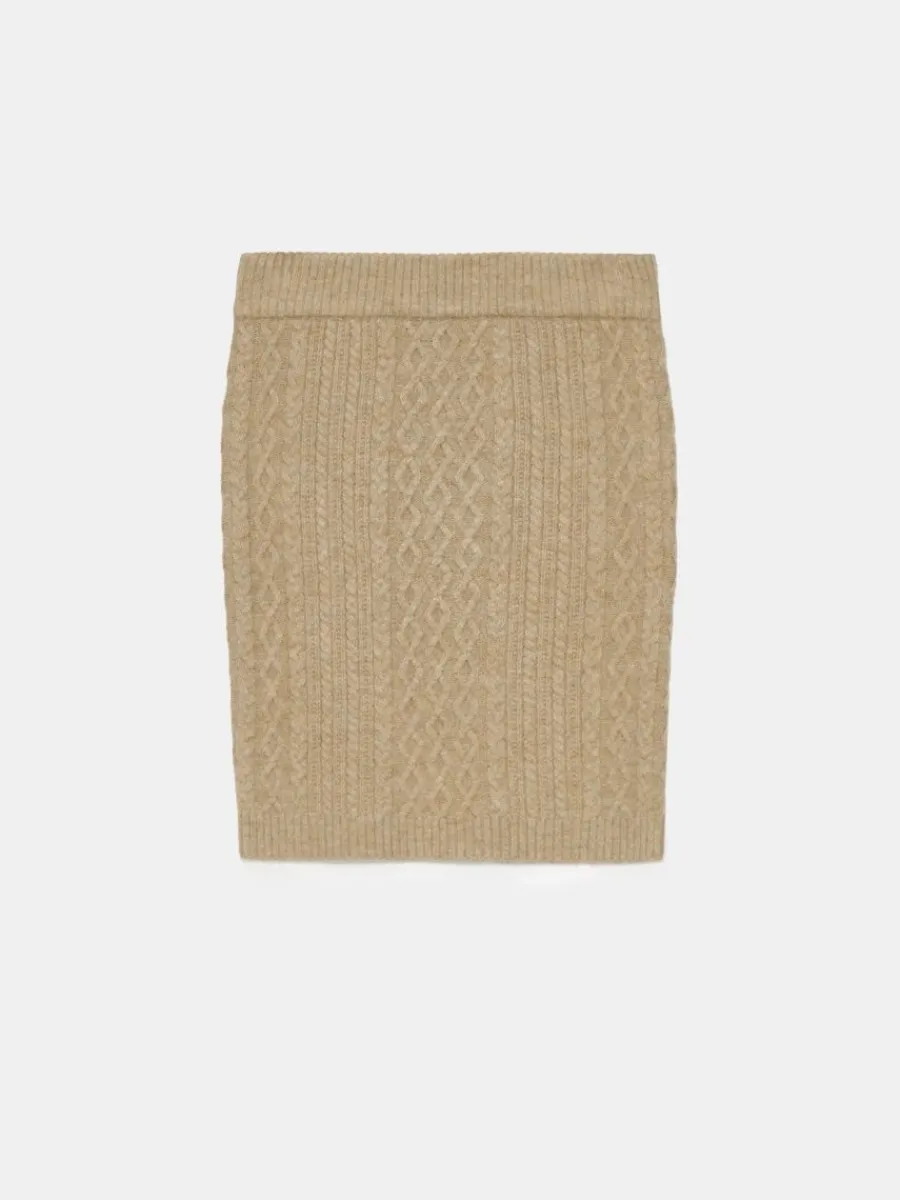 MOHITO Zielona swetrowa spódnica mini khaki Best
