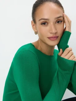MOHITO sweter z wiskozą zielony New