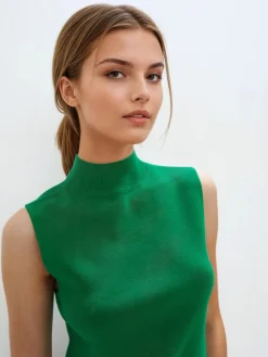 MOHITO top bez rękawów zielony Hot
