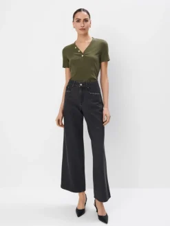 MOHITO t-shirt z dekoltem V zielony Outlet