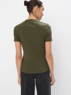 MOHITO t-shirt z dekoltem V zielony Outlet