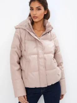 MOHITO Zimowa beżowa kurtka puffer beu017cowy Clearance
