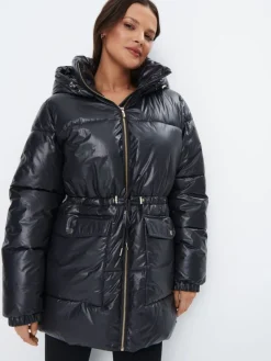 MOHITO Zimowa czarna kurtka oversize szary Online
