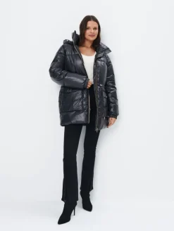 MOHITO Zimowa czarna kurtka oversize szary Online