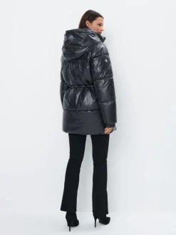 MOHITO Zimowa czarna kurtka oversize szary Online